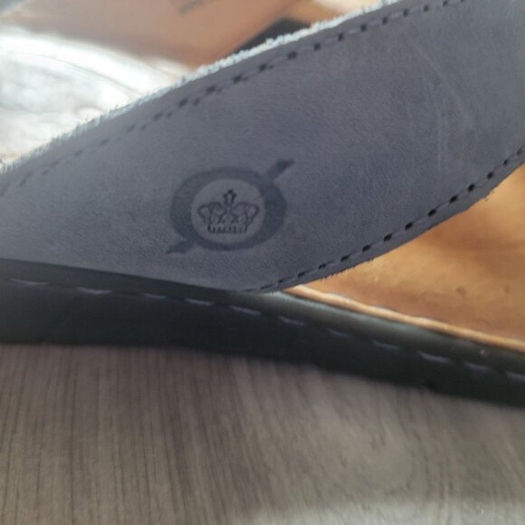 Born Amelie Womens Leather Thong Sandals Size 11M Blue & Tan - Picture 6 of 6